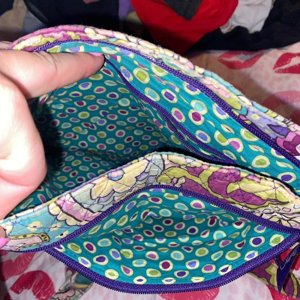 Vera Bradley Purple Teal Paisley Quilted Crossbody Bag - Picture 4 of 4